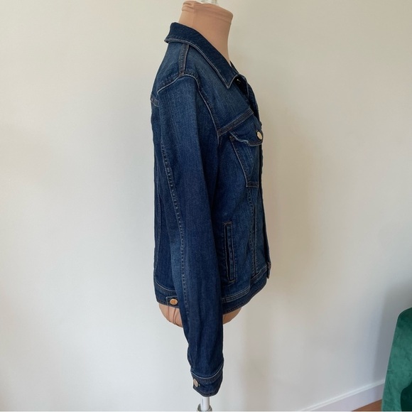7 for all Mankind 7FAM Jen7 Blue Stretch Denim Jean Jacket EUC Size Small - Picture 4 of 11